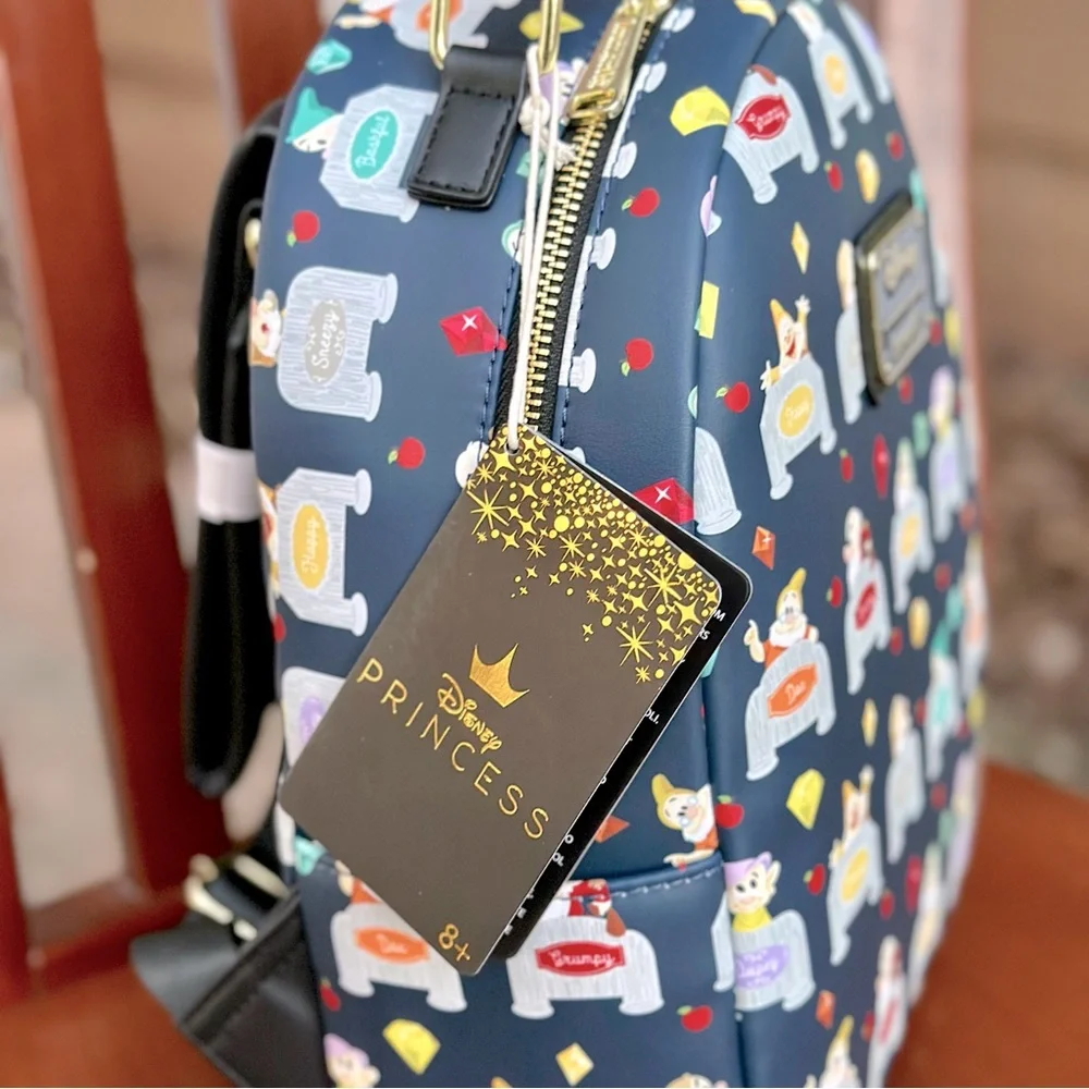 Loungefly Disney Snow White and the Seven Dwarves Allover Print Mini Backpack